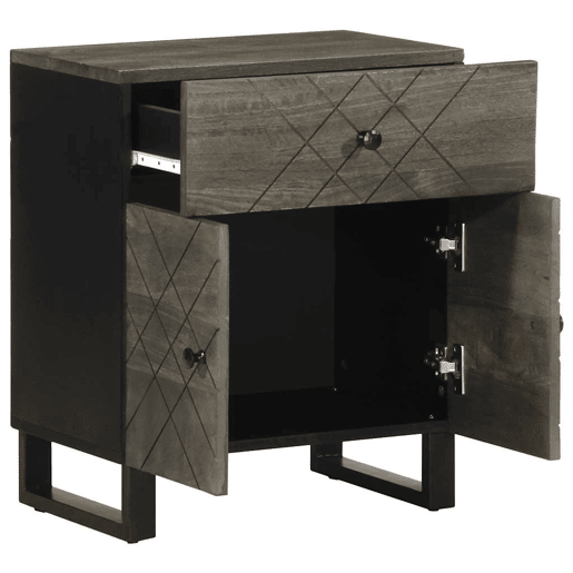 Mesa De Cabeceira - Mesinha De Cabeceira 50x33x60 cm madeira de mangueira maciça preto
