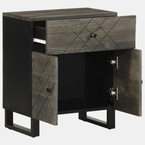 Mesa De Cabeceira - Mesinha De Cabeceira 50x33x60 cm madeira de mangueira maciça preto