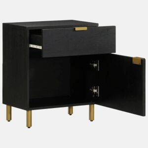 Mesa De Cabeceira - Mesinha De Cabeceira 50x33x60 cm derivados de madeira preto
