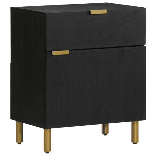 Mesa De Cabeceira - Mesinha De Cabeceira 50x33x60 cm derivados de madeira preto Mesa De Cabeceira - Mesinha De Cabeceira 50x33x60 cm derivados de madeira preto