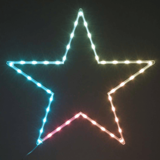 Iluminação de Natal Well Home com 45 luzes LED RGB e controlador 57x60x0,6 cm