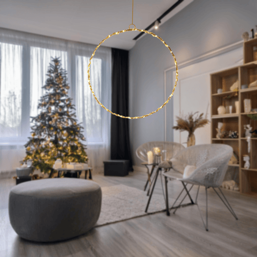 Well Home Ring Light com 120 luzes LED brancas quentes 30x0,5x30cm