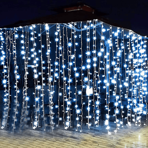 Luzes de Natal Well Home com 1000 LEDs brancos frios e 8 conjuntos de luzes - 20 m de comprimento