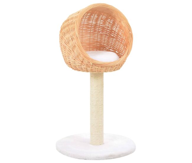 Vidaxl rascador para gatos con poste de sisal madera natural de sauce
