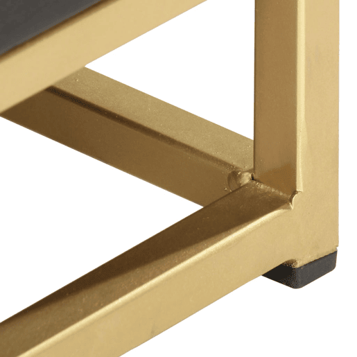 Mesa De Cabeceira - Mesinha De Cabeceira 40x30x50 cm mangueira maciça preto e dourado