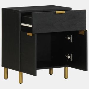 Mesa De Cabeceira - Mesinha De Cabeceira 50x33x60 cm derivados de madeira preto