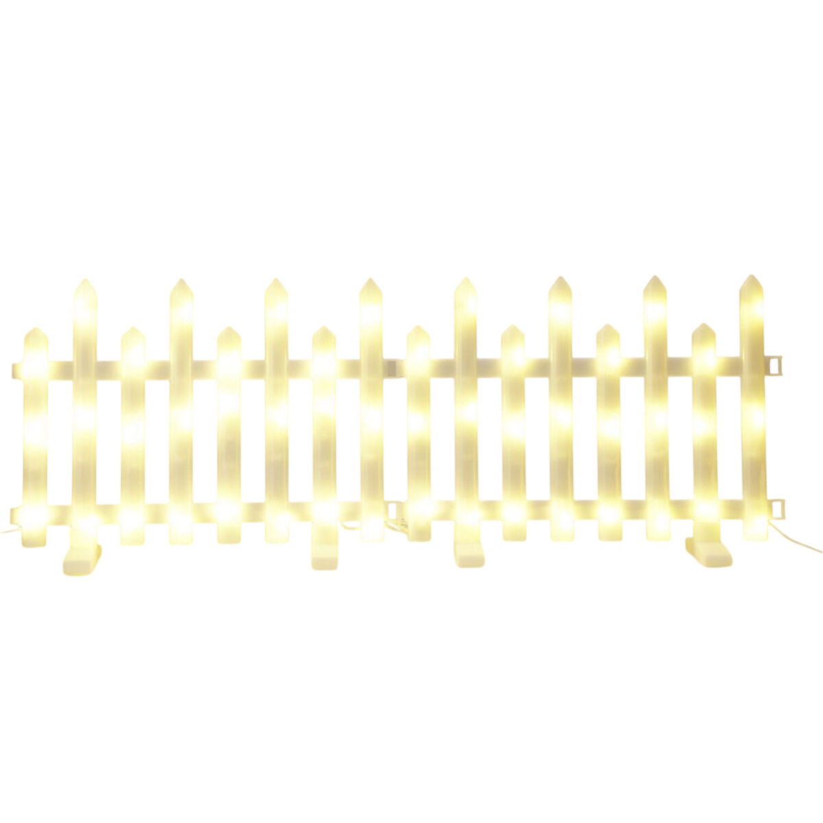 Well home juego de 8 piezas de luces para valla led color blanco cálido con controlador y temporizador