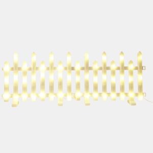 Well Home Conjunto de 8 luzes de cerca LED branco quente com controlador e temporizador