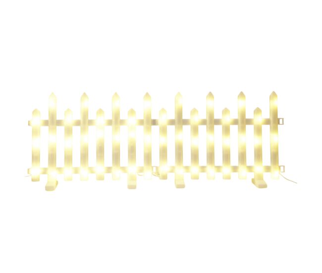 Well home juego de 8 piezas de luces para valla led color blanco cálido con controlador y temporizador
