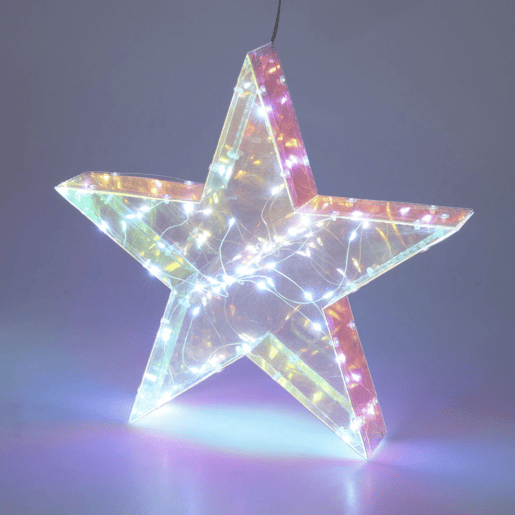 Well Home Luminous Star com 40 luzes LED legais em cores do arco-íris 30x5x28,5 cm
