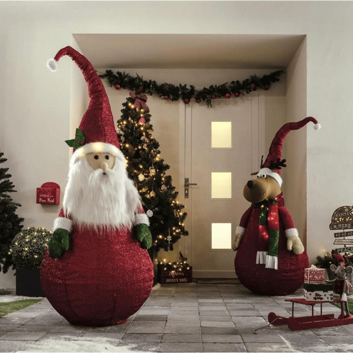 Papai Noel Well Home com corpo dobrável e luzes LED 120 cm