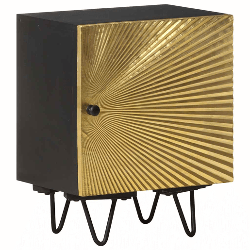 Mesa De Cabeceira - Mesinha De Cabeceira c frente bronze 40x30x50 cm mangueira maciça