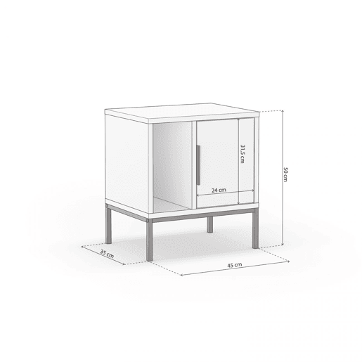 Mesa de cabeceira Brik Blanco Negro 45 x 50 x 35 cm