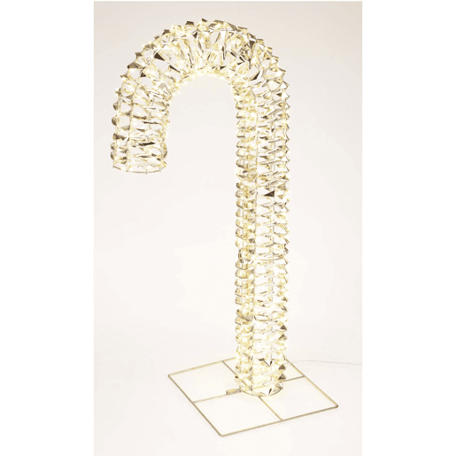 Bengala de doces iluminada com moldura dourada Well Home e 400 micro LEDs 75x10x34cm