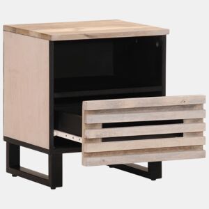 Mesa De Cabeceira - Mesinha De Cabeceira 40x34x46 cm madeira mangueira branqueada maciça