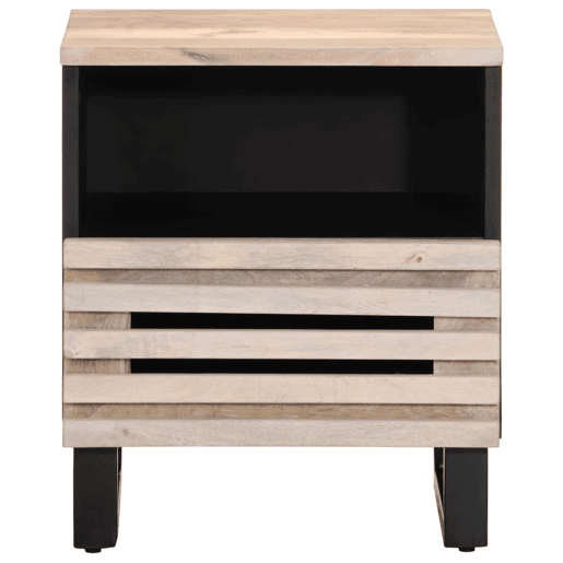 Mesa De Cabeceira - Mesinha De Cabeceira 40x34x46 cm madeira mangueira branqueada maciça