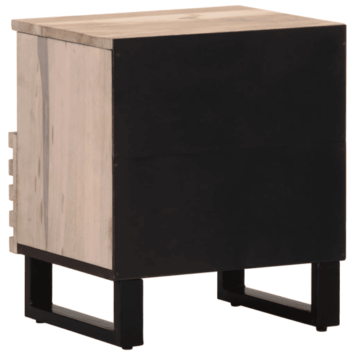 Mesa De Cabeceira - Mesinha De Cabeceira 40x34x46 cm madeira mangueira branqueada maciça