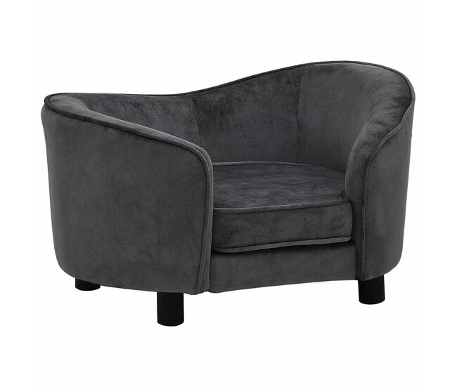 Vidaxl sofá para perros felpa gris oscuro 69x49x40 cm