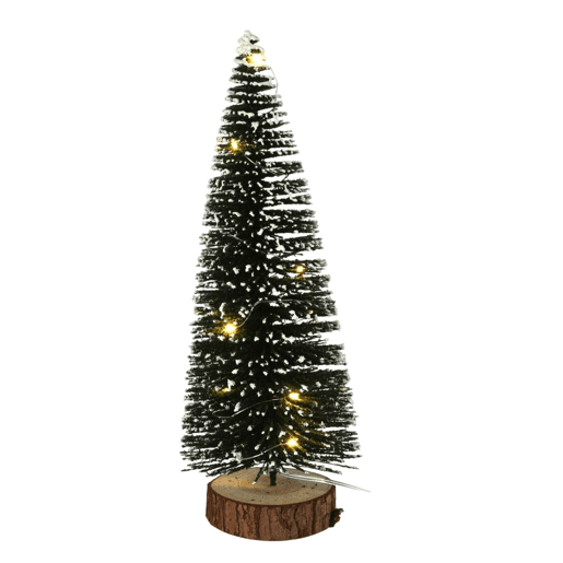 Árvore de Natal Well Home com 10 luzes LED brancas quentes e temporizador - 30x12x12cm