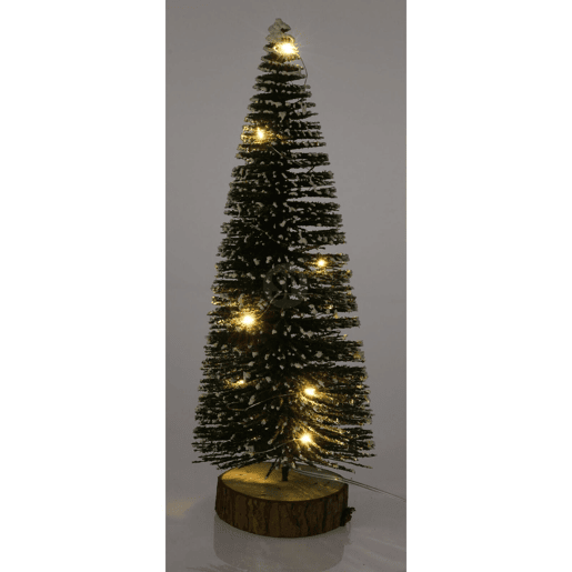 Árvore de Natal Well Home com 10 luzes LED brancas quentes e temporizador - 30x12x12cm