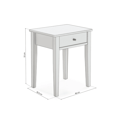 Mesa de cabeceira Vika Gris Soft 46 x 55 x 36,4 cm