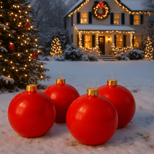 Bola de Natal inflável vermelha Well Home 4,5 cm