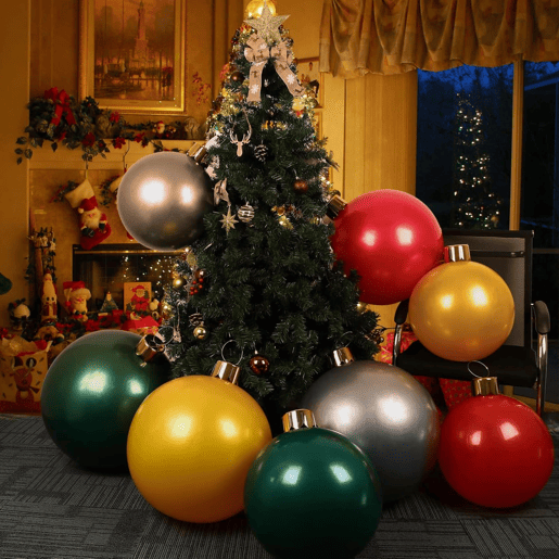 Bola de Natal inflável vermelha Well Home 4,5 cm