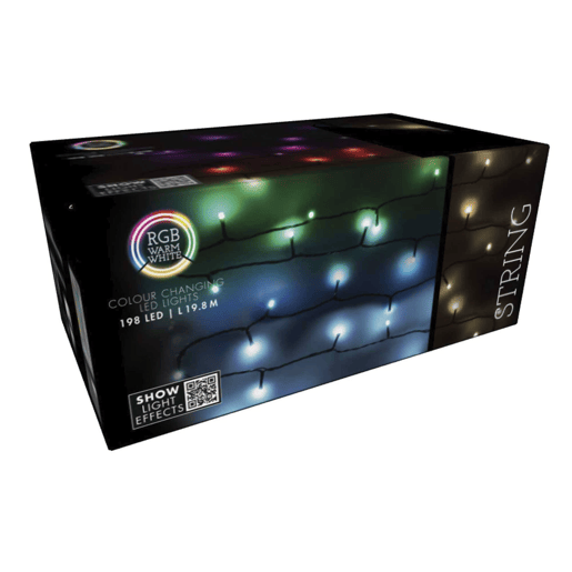 Conjunto de luzes LED RGB Well Home 198 com controle remoto - 1980 cm de comprimento