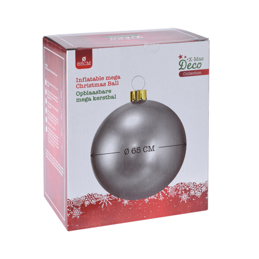 Bola de Natal inflável prateada Well Home 6,5 cm