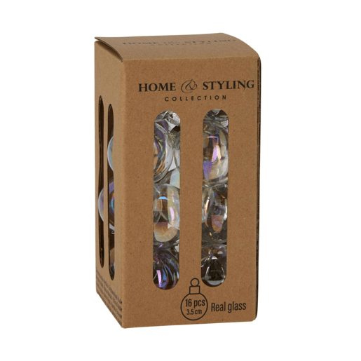Well Home Conjunto de 16 Bolas de Natal Prateadas Ø3,5cm - Brilhante e Fosco