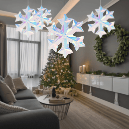 Floco de neve luminoso Well Home com 30 luzes LED arco-íris legais 27x27x5cm