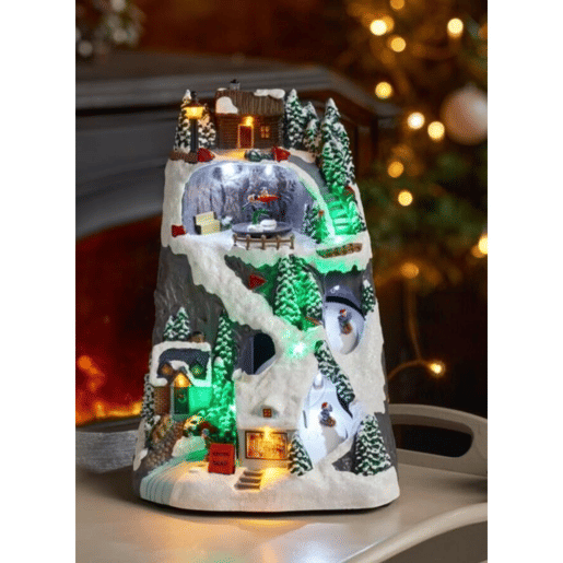 Well Home Vila de Natal para Decoração com Luzes LED e Movimento 30,1 x 17,7 x 19,6 cm