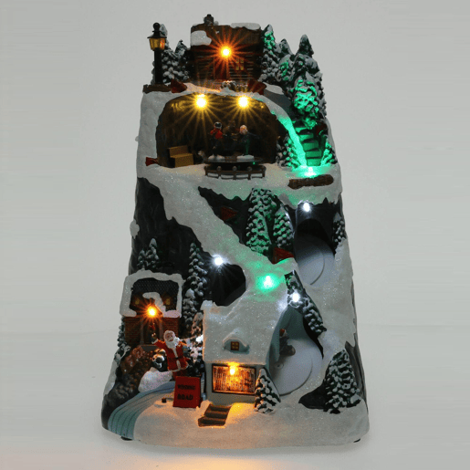 Well Home Vila de Natal para Decoração com Luzes LED e Movimento 30,1 x 17,7 x 19,6 cm
