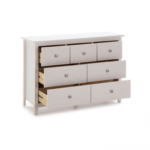 Cómoda de louro 7 gavetas Branco 110 x 80 x 40 cm