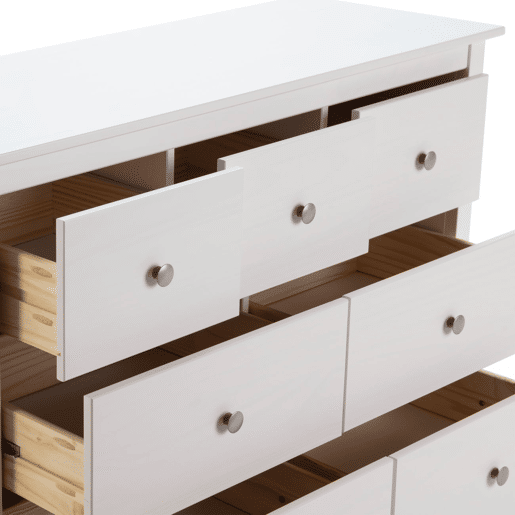 Cómoda de louro 7 gavetas Branco 110 x 80 x 40 cm