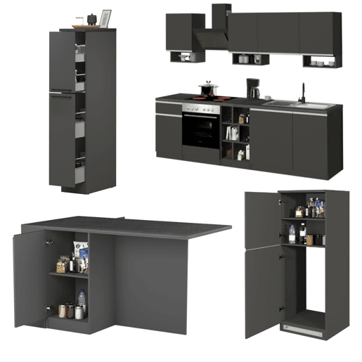 Cozinha com 31 Prateleiras em Madeira Laminada