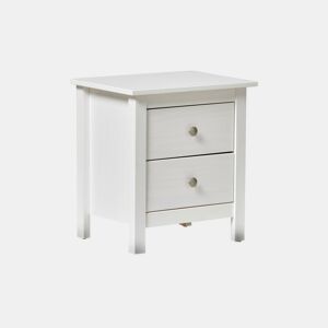 Mesa de cabeceira com 2 gavetas e pés, 46 x 49,5 cm, Bay Branco 46 x 49,5 x 35 cm