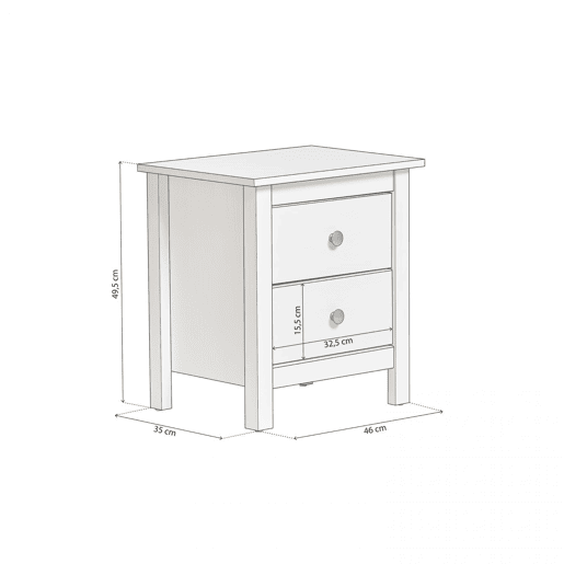 Mesa de cabeceira Bay Branco 46 x 49,5 x 35 cm