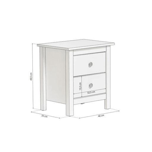 Mesa de cabeceira Bay Branco 46 x 49,5 x 35 cm