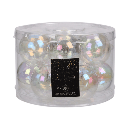 Well Home Conjunto de 12 Bolas de Natal Prateadas Ø5cm - Brilhante e Fosco