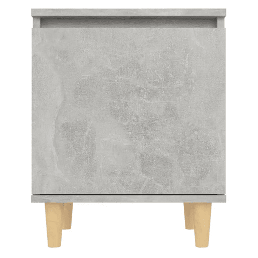Mesa De Cabeceira - Mesinha De Cabeceira c pernas de madeira 40x30x50cm cinzento cimento