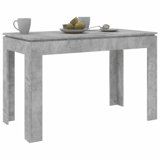 vidaXL Mesa de jantar 120x60x76 cm contraplacado cinzento cimento