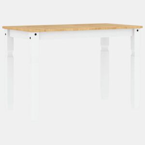 vidaXL Mesa de jantar Corona 112x60x75 cm madeira pinho maciça branco
