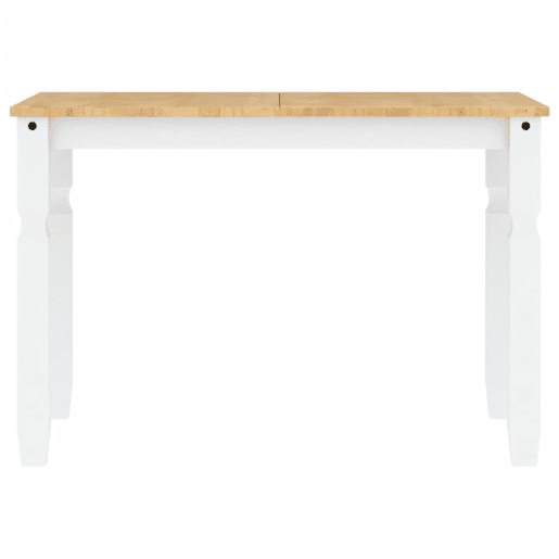 vidaXL Mesa de jantar Corona 112x60x75 cm madeira pinho maciça branco