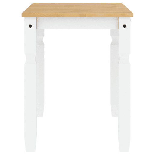 vidaXL Mesa de jantar Corona 112x60x75 cm madeira pinho maciça branco