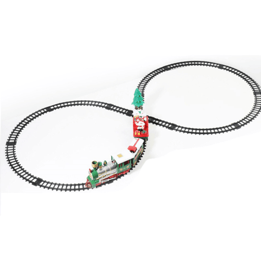 Well Home Conjunto de trem de Natal com 39 peças, luzes e sons, com trilho de 698 cm