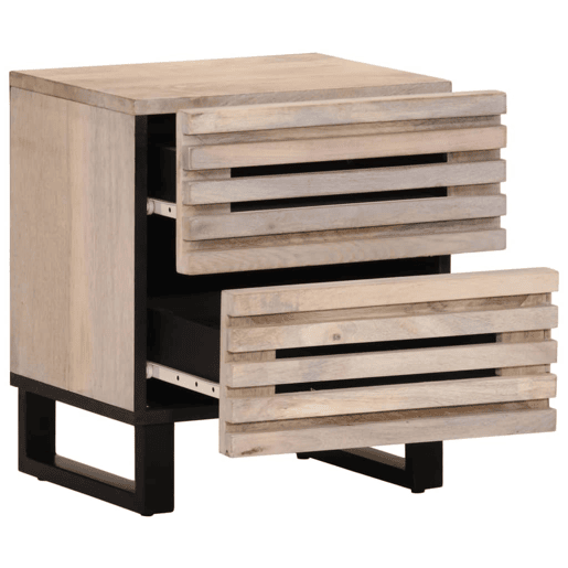 Mesa De Cabeceira - Mesinha De Cabeceira 40x34x46 cm madeira mangueira branqueada maciça