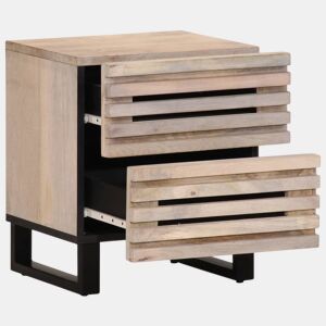 Mesa De Cabeceira - Mesinha De Cabeceira 40x34x46 cm madeira mangueira branqueada maciça