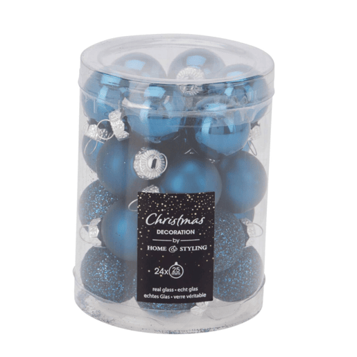 Well Home Conjunto de 25 Bolas de Natal Azuis Ø2,5cm - Brilhante