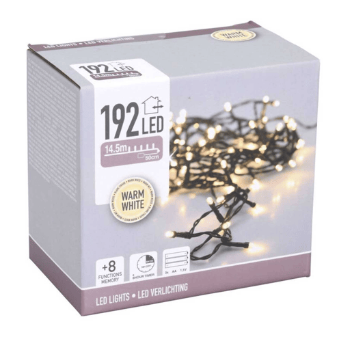 Well Home 192 Luzes LED Brancas Quentes com Controlador de 8 Funções